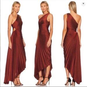 A.L.C. Delfina Satin Pleated Dress Size 4 with flaws